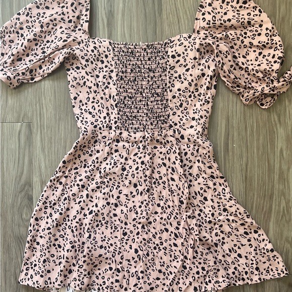 Reformation Pink and Black Animal Print Mini Dress size 0 - Picture 5 of 6